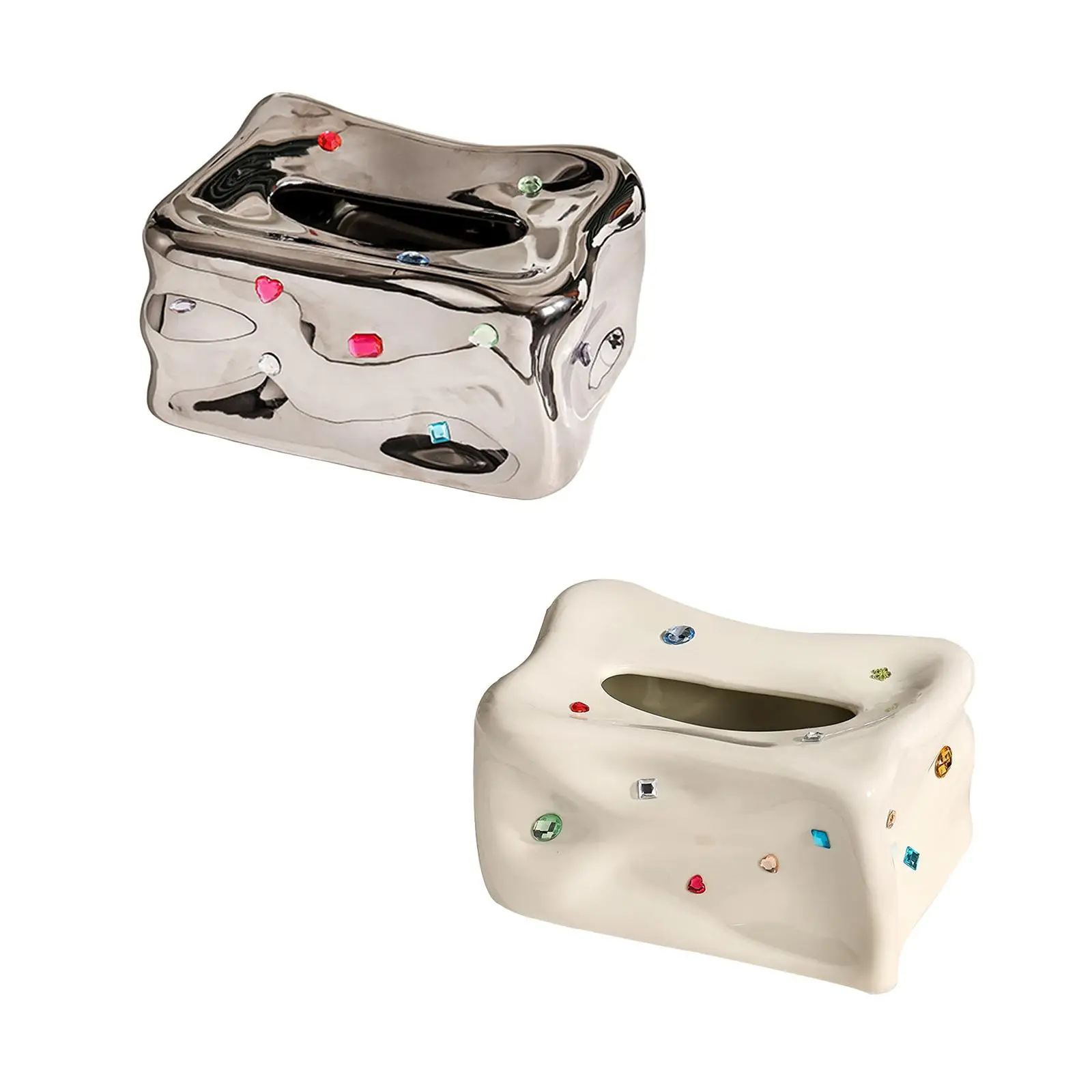 Tissue Box Cover Napkin Dispenser Facial Napkin Box Holder Facial Tissue Holder for Restaurant Desktop Bedroom Toilet Washroom 4
