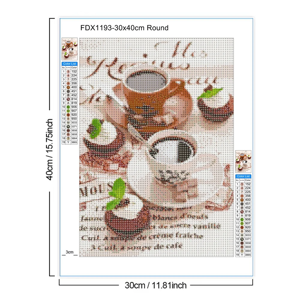 Diy 5D Diamond Painting Kitchen Diamond Embroidery Coffee Picture Rhinestones Bread Cross Stitch Kit Scenery Home Decoration - 4