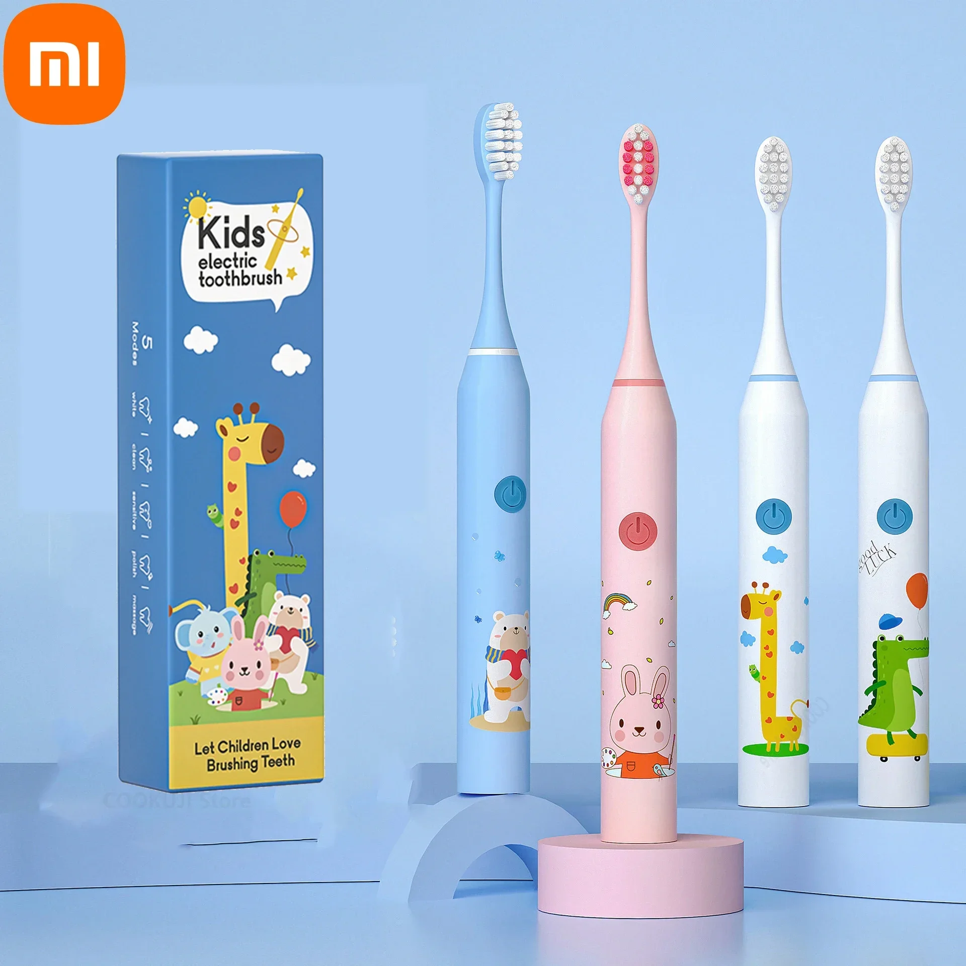 Xiaomi Mijia New Child Sonic Electric Toothbrush Electric Cartoon Toothbrush for Kids Replace Kids Electric Toothbrush