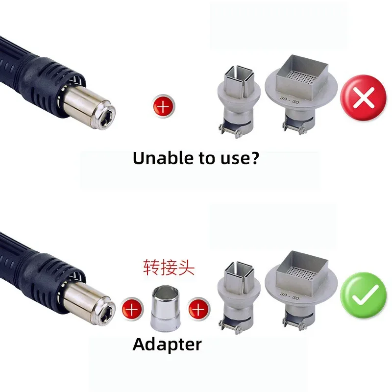 858 Air nozzle adapter 872 863 preheating table 858D hot air nozzle 850 Air adapter square BGA hot air gun