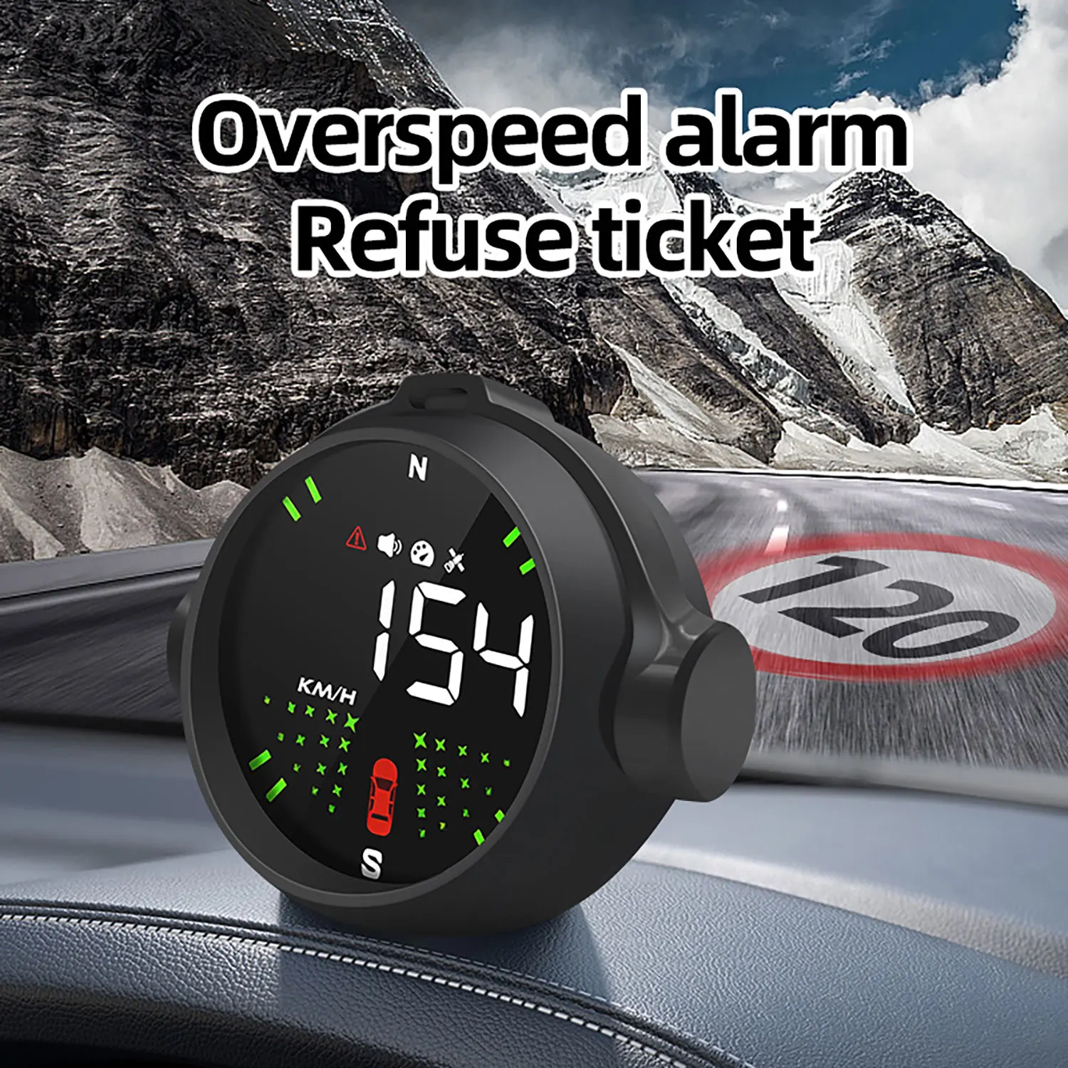 

Car HUD heads-up display GPS altitude compass multi-function USB powered infrared sensor speed display