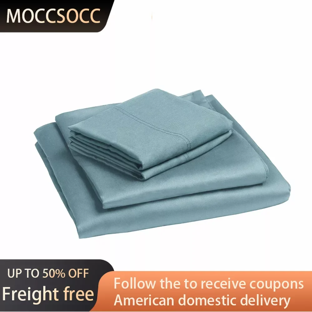 

300 Thread Count Teal Cotton Sateen Bed Sheet Set Double Bed Sheets Queen Freight Free Linen Home Textile