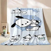 Japanese Pochacco Blanket Sanrio Flannel Fluffy Throw Camping Blanket for Children Sofa Throw Blanket Modern Fashion Gift Miniso 1