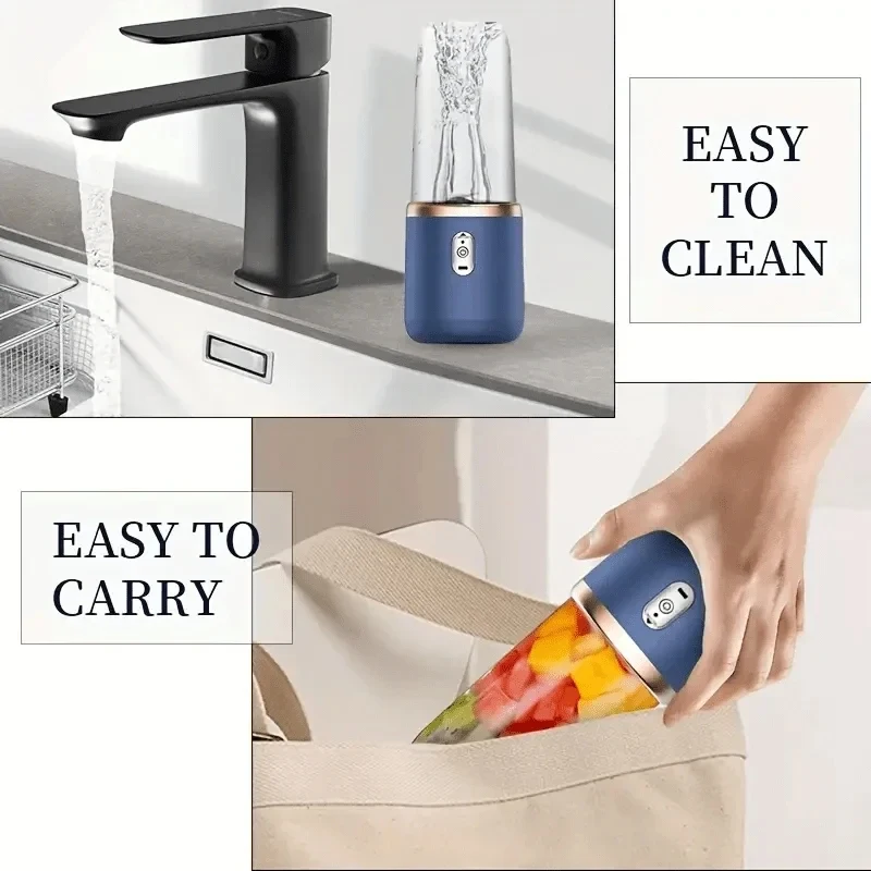 6 Blades Electric Juicer Cup 2 Cups For Travel Portable Juicer Mixer Usb Charge Fresh Fruit Juice Personal Blender Smoothie 4