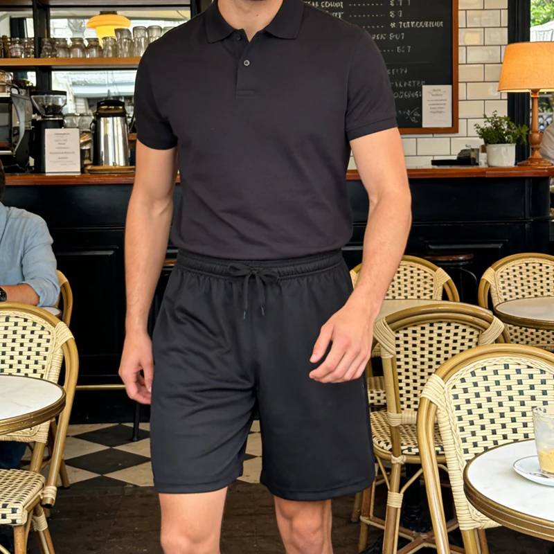 5-piece men's casual shorts with drawstring waistband, breathable fabric, available in multiple colors - ideal choice for summer 3