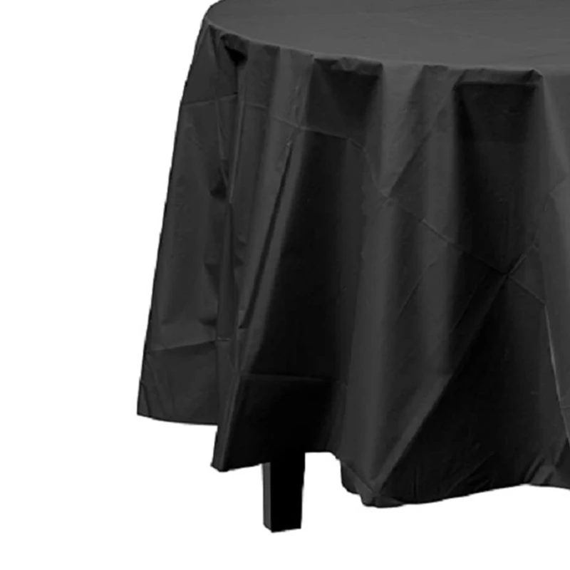 Black/White/Red Disposable PEVA Decorative Solid Plastic Tablecloth 1pc 3