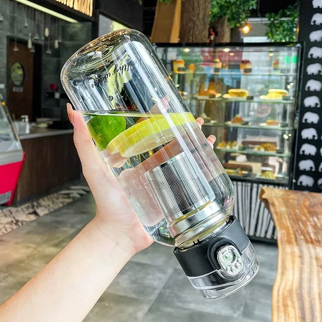 750-2000ml Large Capacity Glass Water Bottle Transparent Milk Juice Cup Outdoor Portable Leakproof Drinkware Tea Water Bottle 4