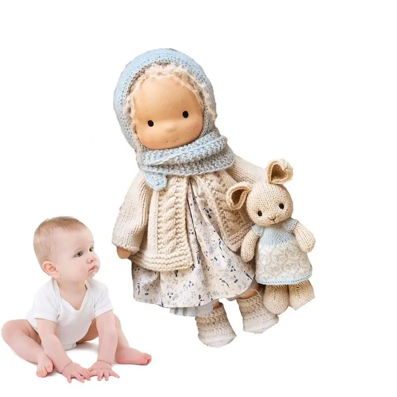 

Cute Knitted Baby Stuffed Toy Cartoon Handmade Plush Toys Newborn Handhold Kid Early Sleeping Dolls Shower Gifts