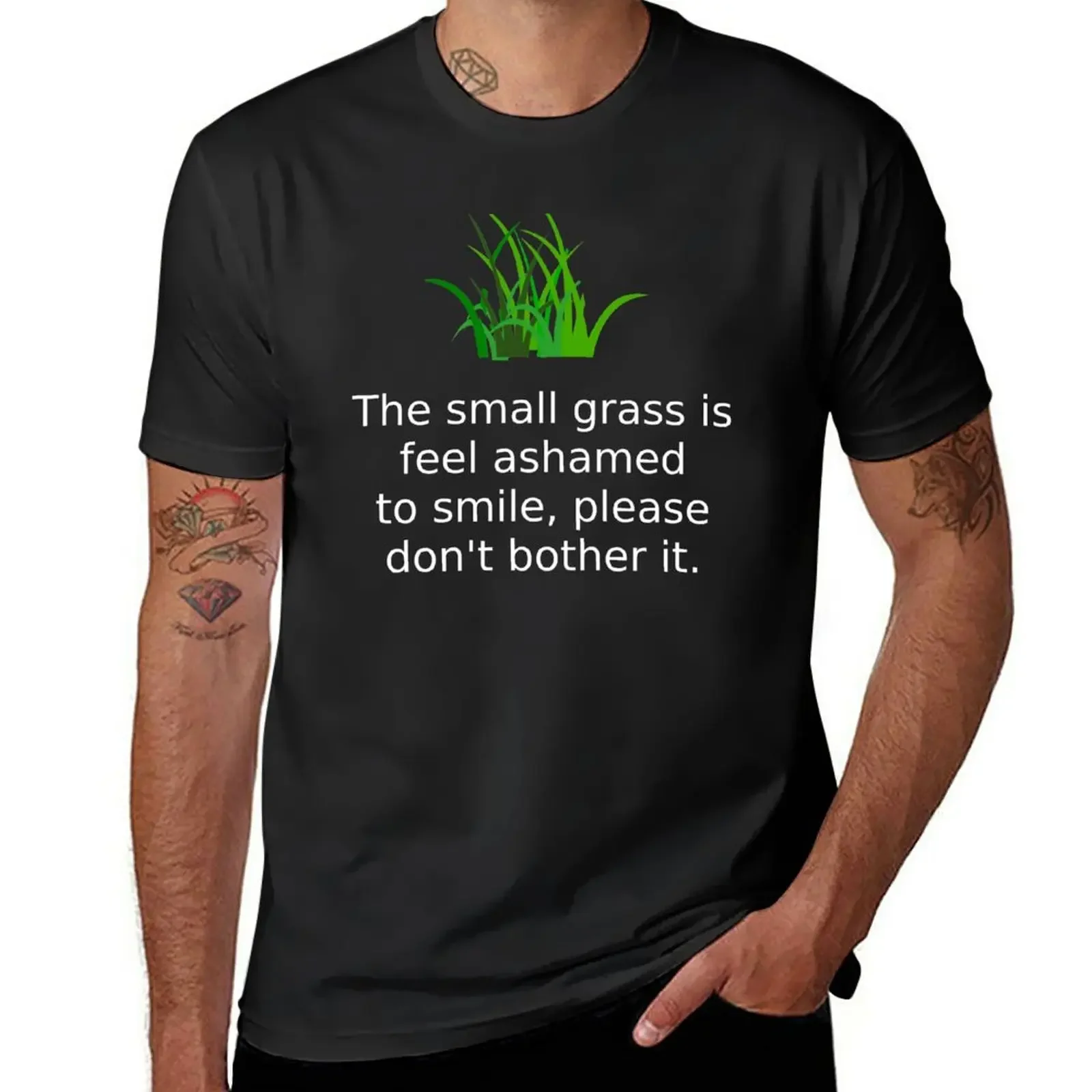 Bad Translation For Keep Off The Grass T-Shirt Tees Boys Whites Mens T Shirt