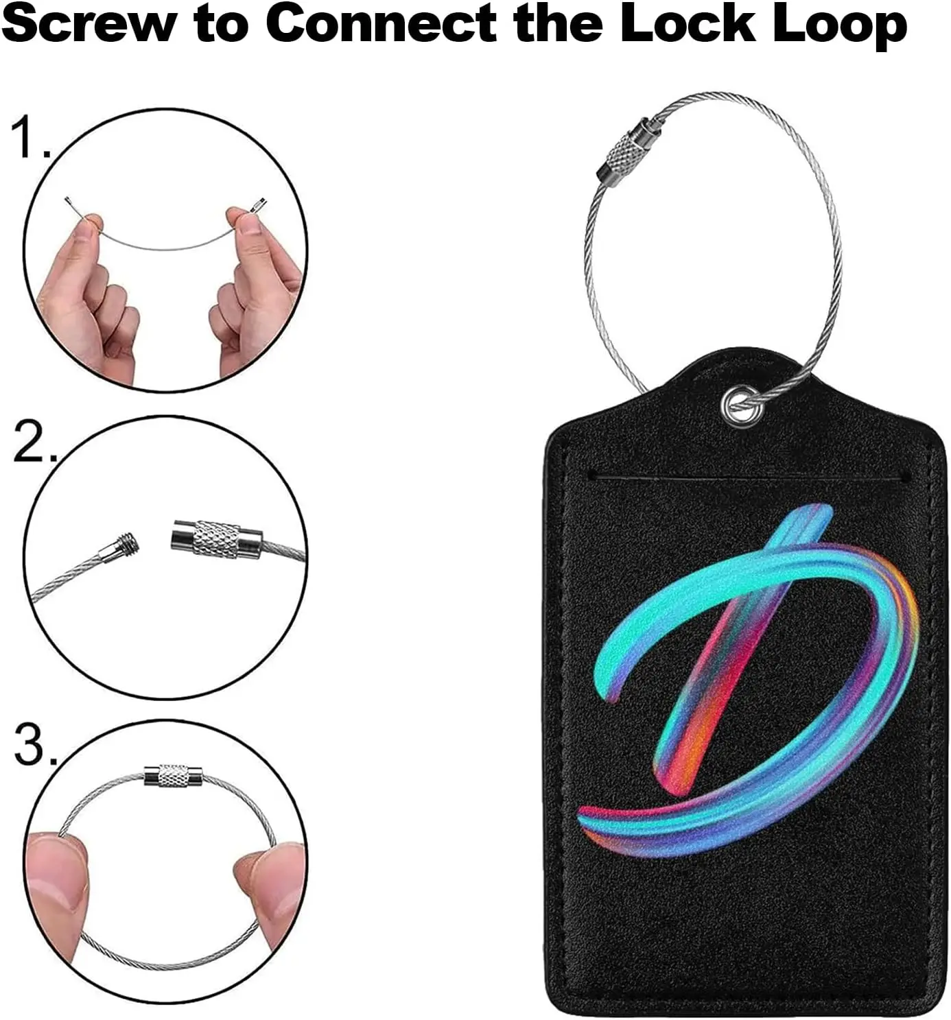 여행 가방용 이니셜 수하물 태그, 다채로운 글자 디자인, 크루즈 이름표, 독특한 수하물 식별표, 완전한 프라이버시 커버 포함