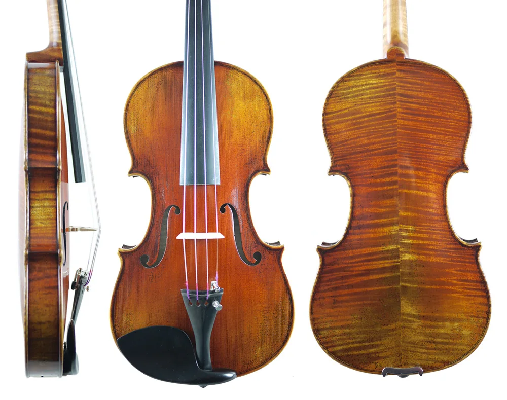 Top Handmade Oil Varnish,Antonio Stradivaius1714 "Soil" Violin Copy, No.1632. Rich Powerful Sound, European Spruce