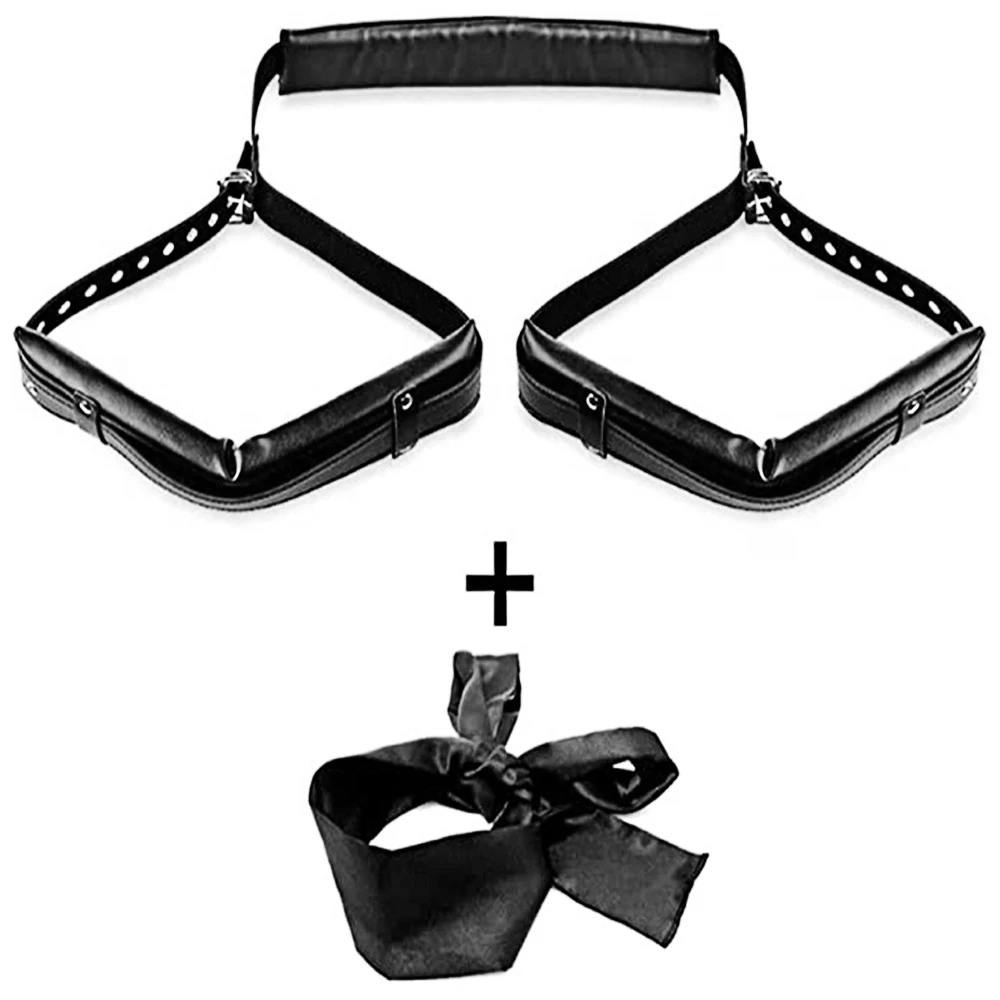 Sexy Leather Bondage Kits Adults Sex Toy Set for Women Men Handcuffs Ankle Cuffs Fetish Slave Collars Adult Bed Games