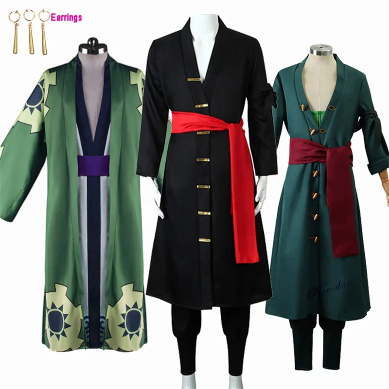 

Anime Zoro Cosplay Costume Kimono Robe Wig RPG Party Christmas Halloween 2 Years Later