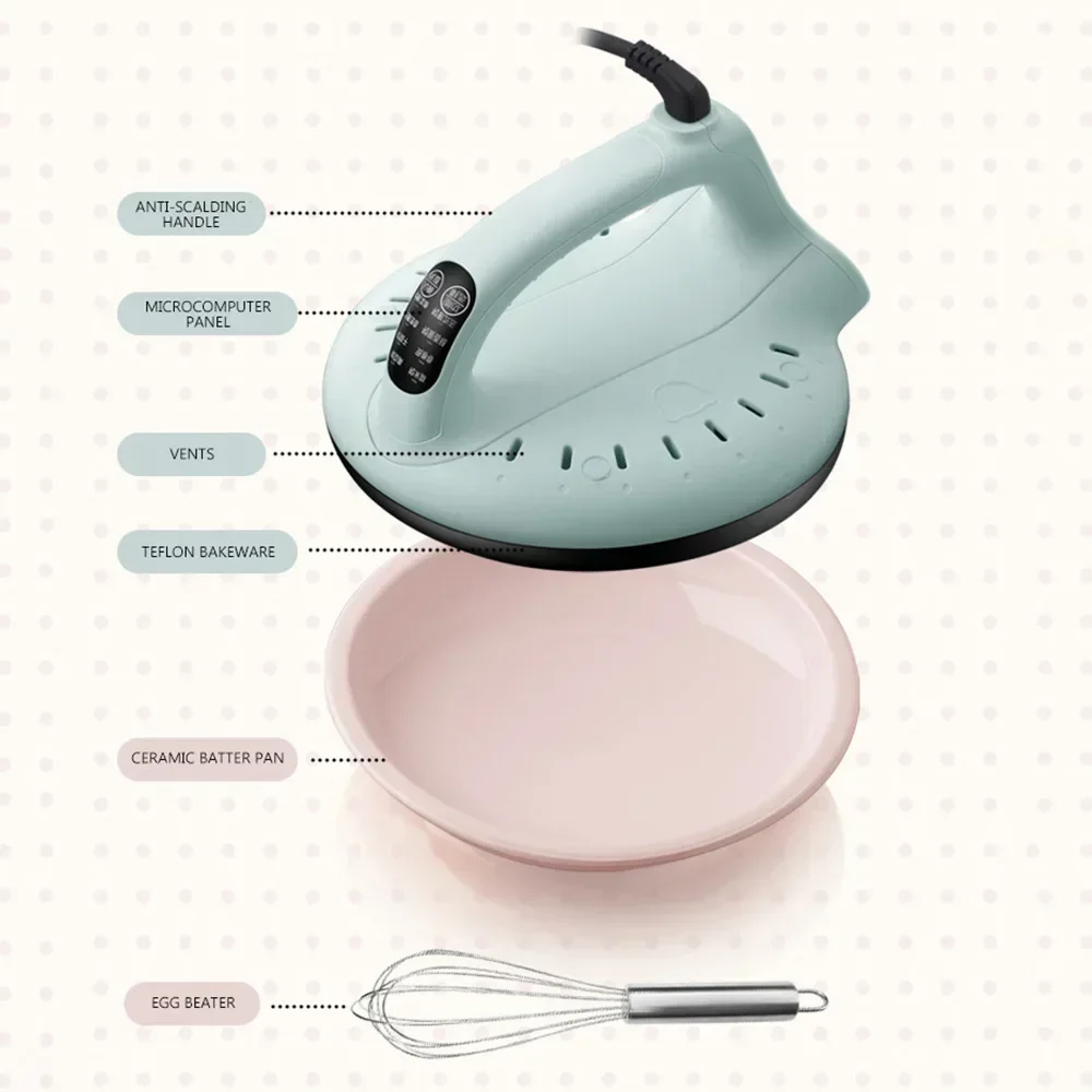 Pancake Maker Spring Roll Maker Pancake Maker Smart Electric Baking Pan Ceramic Batter Basin 5