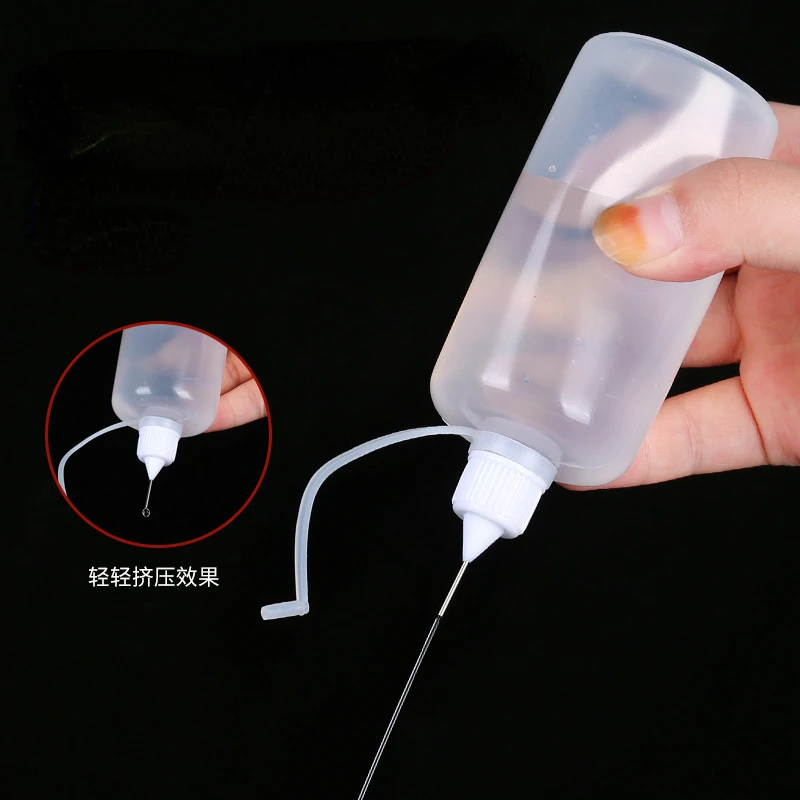 Needle Tip Glue Bottle Squeeze Plastic Bottle Dispensing Needle Sealing Cap Liquid Flux Dispenser Applicator 1Pcs