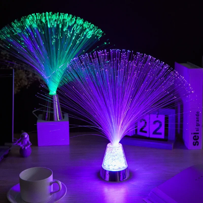 Fiber Optic Lamp Multicolor LED Fiber Optic Lamp Interior Decoration Starry Sky Festival Lamp LED Night Light Camping Atmosphere