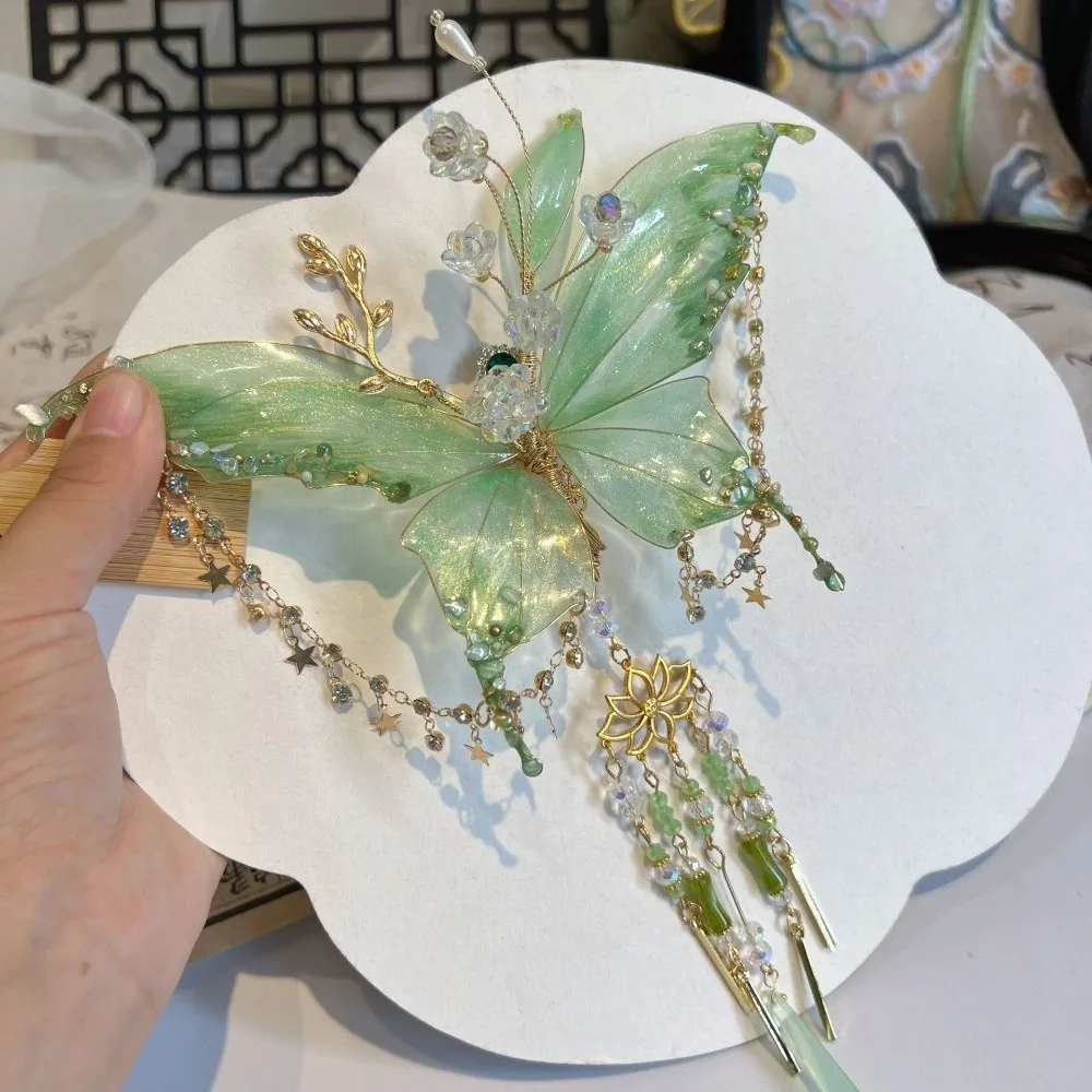 Sweet Fairy Wing Hair Clips Handmade Tassel Hair Clip  Tassel Hair Clip Colorful  Hair Claw Girls Accessories