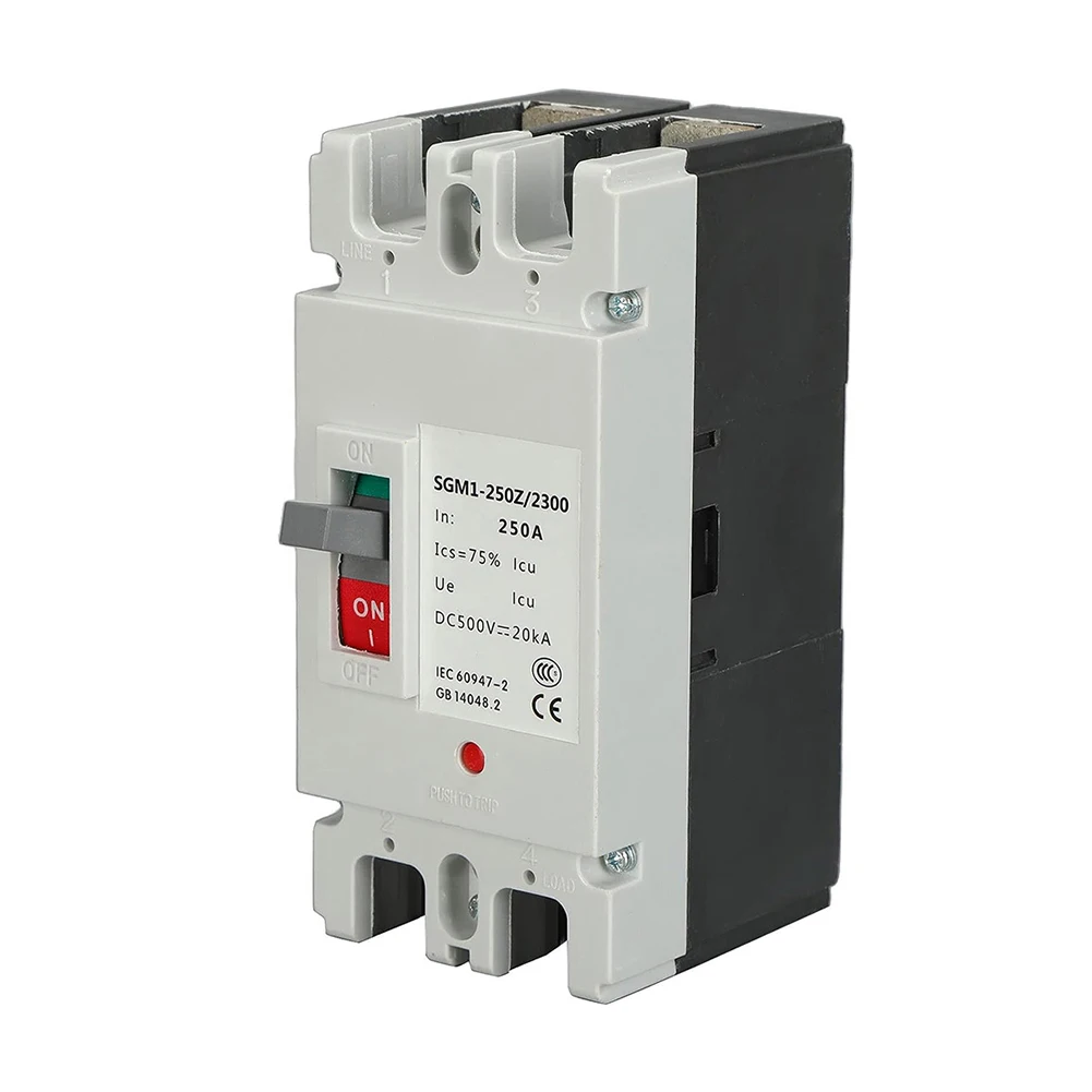 

DC Circuit Breaker 2P MCCB Molded Housing Long Service Life Suitable for Various Voltage Lines from DC12V to 5000V