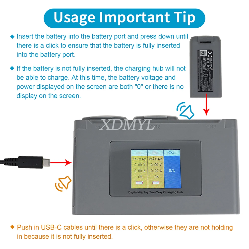 Chargeur batterie intelligent pour DJI Mini 2 et Mini SE en charge avec deux batteries connectées