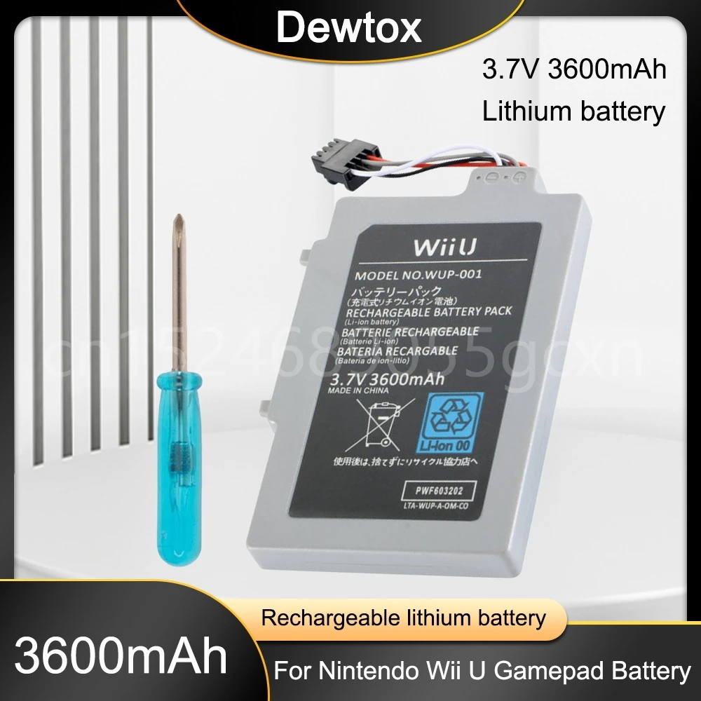 3.7V 3600Mah Arr-002 Batteria Al Litio + Cacciavite Per Nintendo Wii U Wii-U Wiiu Gamepad Controller Joystick Batteria