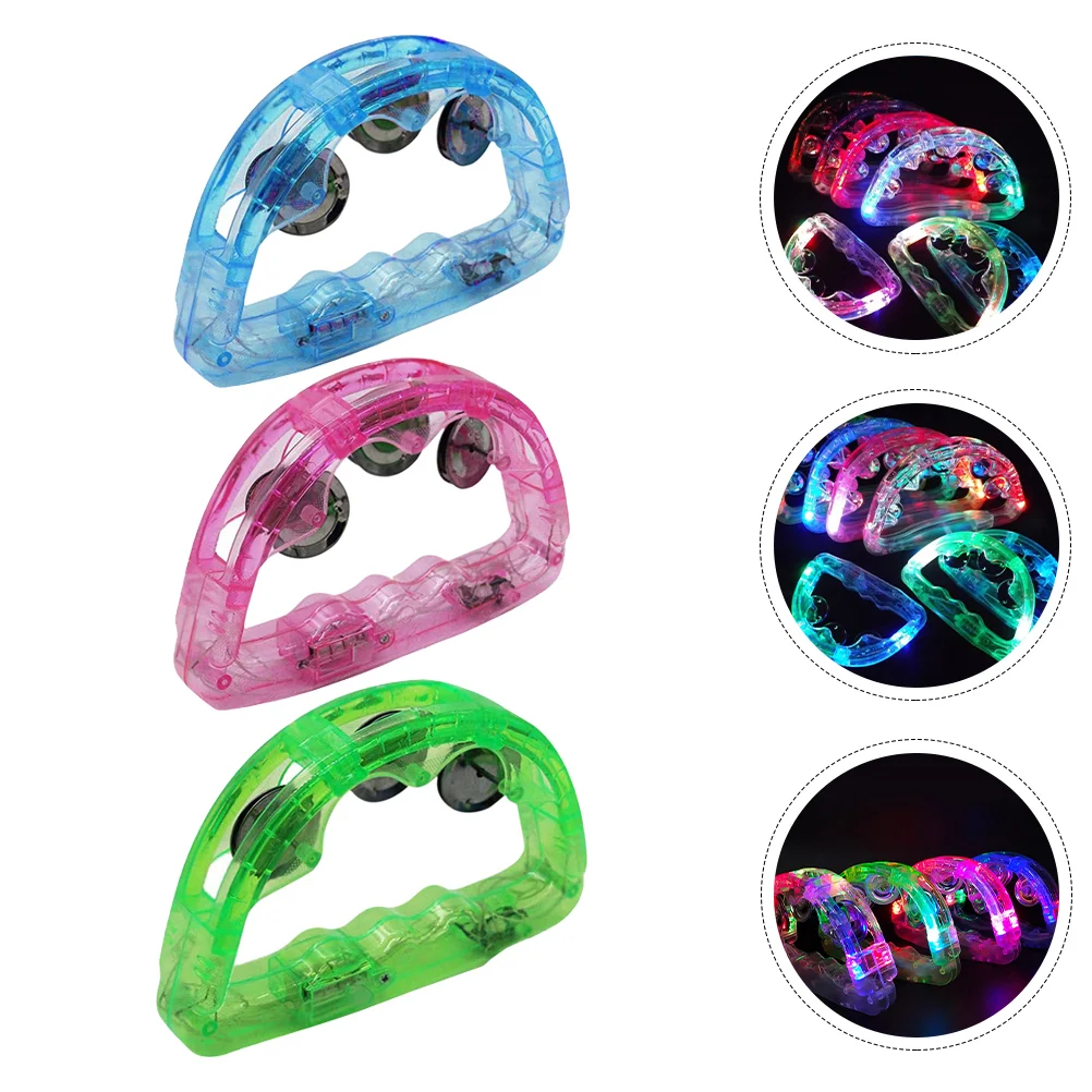 

4 Pcs Toy LED Luminous Child Childrens Toys Kids Musical Abs Light Tambourine