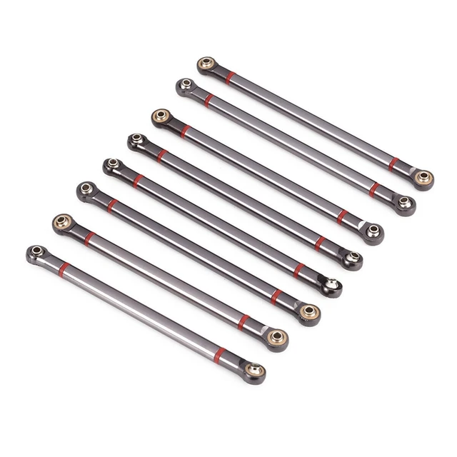 8Pcs Wheelbase Link Rod Aluminum Alloy Link Rod 313Mm For 1/10 Rc Car Crawler Axial Scx10 4