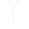Gold Plated Lariat Necklace for Women Double Laryer Long Chain Drop Pendant Choker Necklaces Fashion Gifts