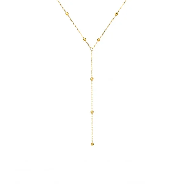 Gold Plated Lariat Necklace for Women Double Laryer Long Chain Drop Pendant Choker Necklaces Fashion Gifts