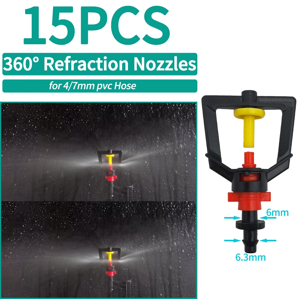 OASIS Greenhouse Watering Sprinkler Dripper Drip Irrigation Garden Adjustable Mist Emitters Stake Micro Spray Rotating Nozzle 2