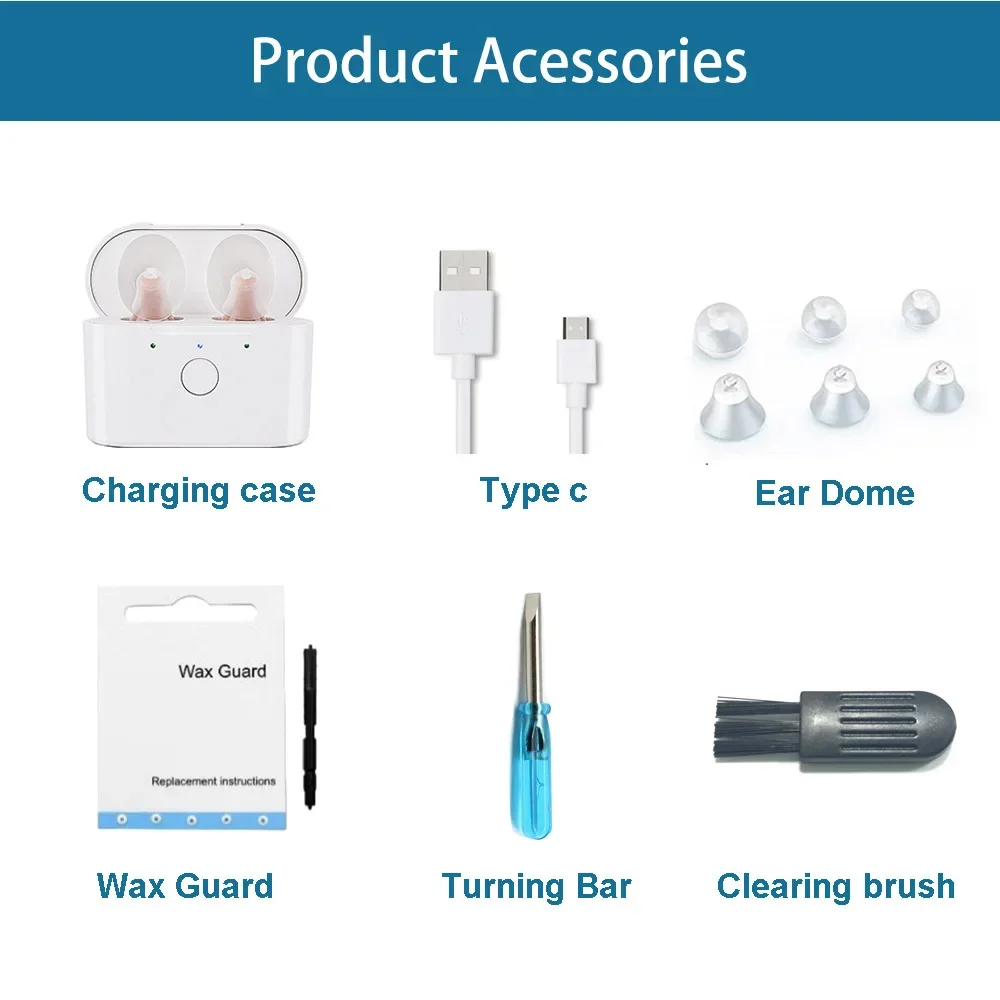 FHC Best Hearing Aids C420 Rechargeable Invisible For Deafness Elderly Adjustable Micro Wireless Hearing Aid Sound Amplifier 6
