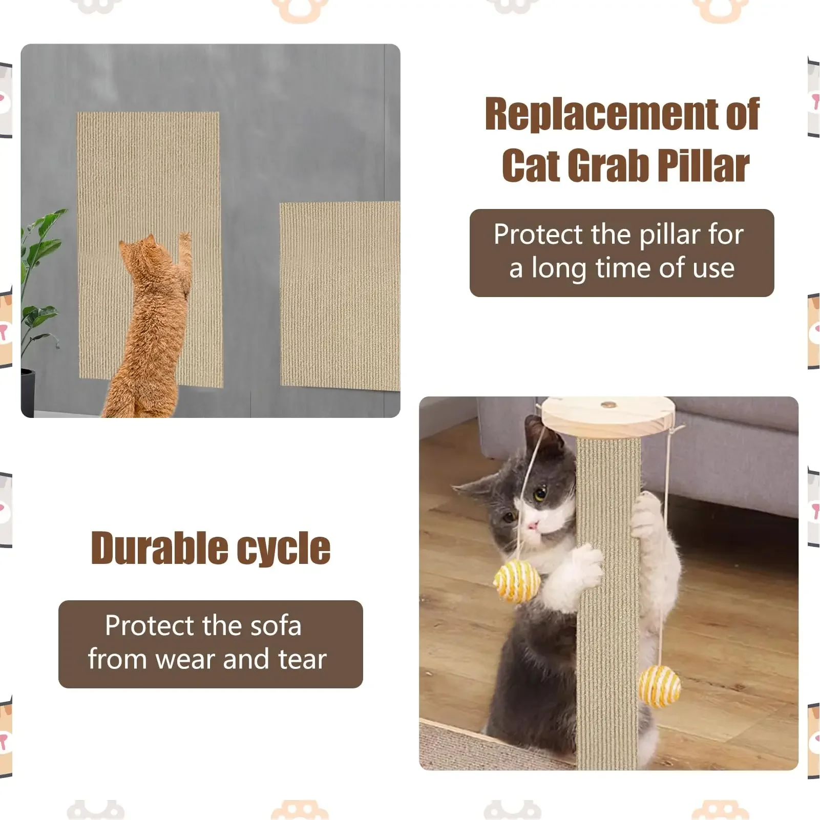Cat Scratch Board Cat Climbing Mat Cat Claw Board Non Falling Debris Vertical Wall Sticker