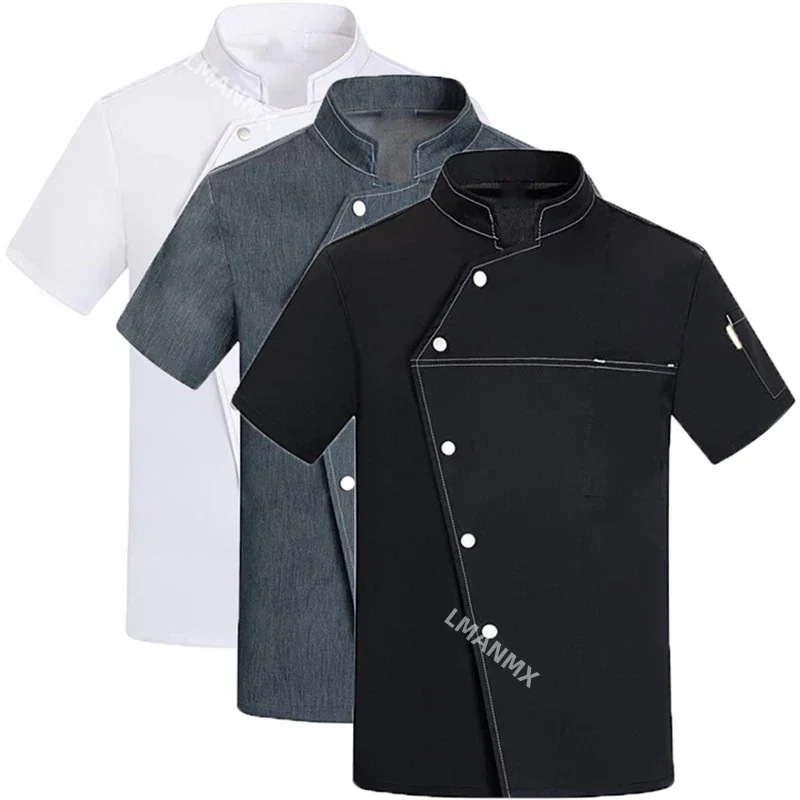 Chef Uniform Unisex Short Sleeve Kitchen Cook Coat Chinese Restaurant Waiter Uniform Top chef uniform