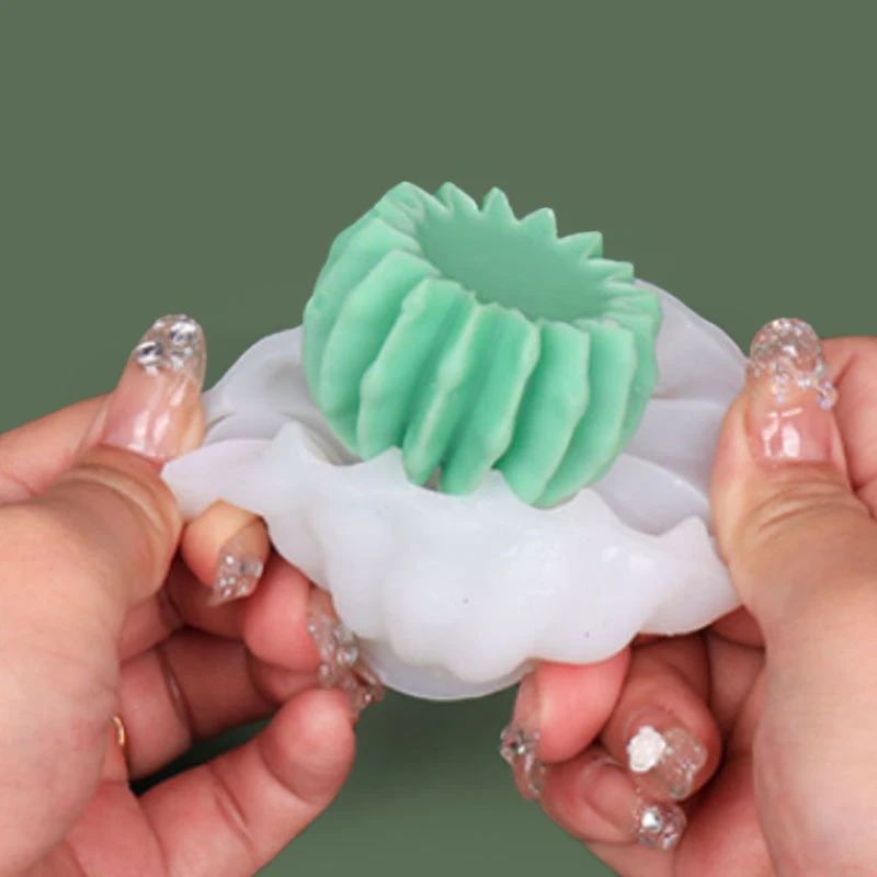 3D Silicone Candle Mold Cactus Scented Candle Forms Simulation Succulent Plant Flower Soap Aromatherapy Candle Making Mold Craft