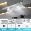 30inch Under Cabinet 500CFM 3-Speed Vent Stainless with Led Bulb Range Hood US0475A 6