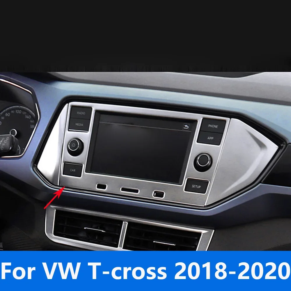 

Для Фольксваген T-cross Tcross 2018 2019 2020 стерео аудио панель приборной панели радио облицовки навигационная рамка аксессуары для интерьера автомобиля