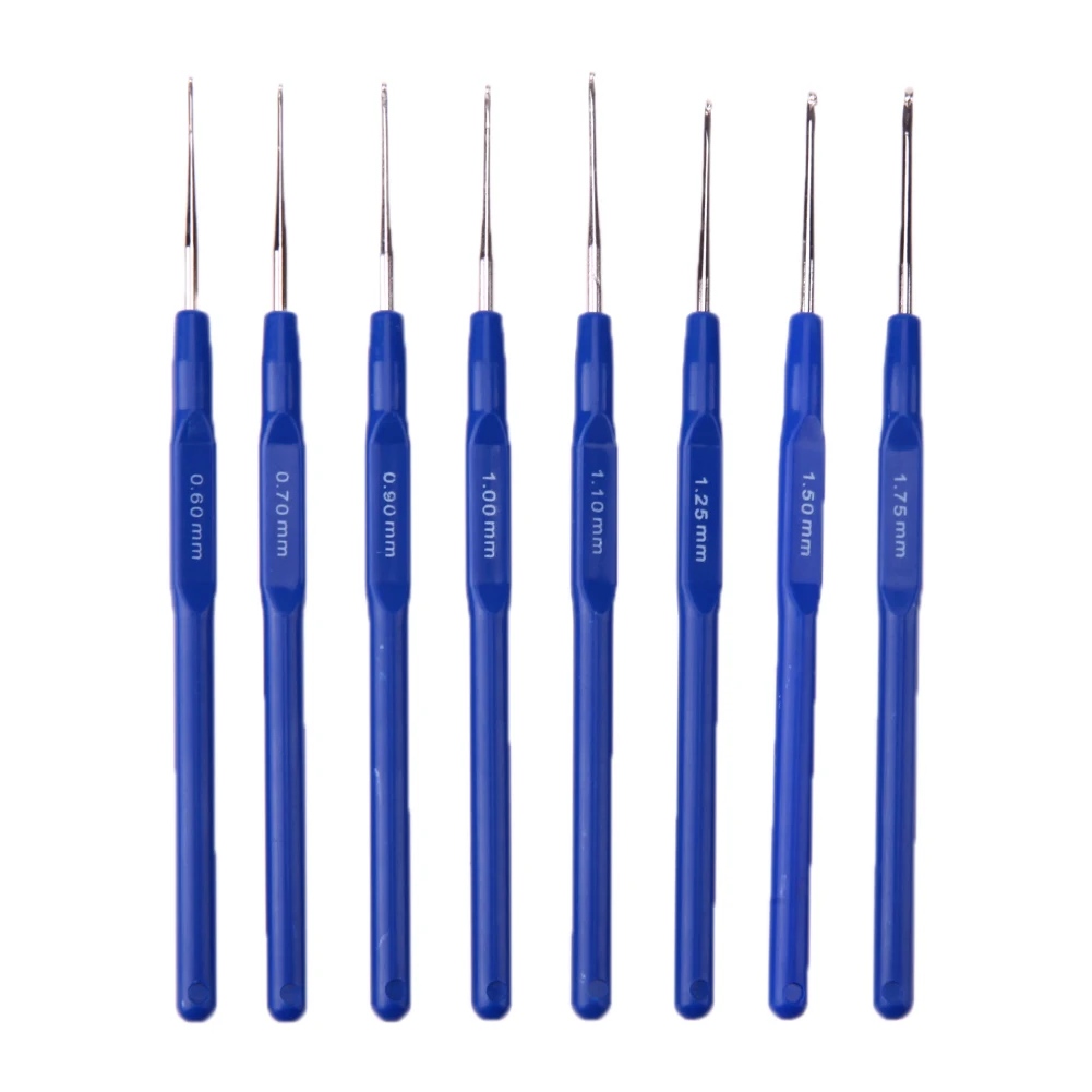 8Pcs Knitting Needles Kit Metal Sewing Needles Tool 0.6-1.75mm Yarn Craft Knitting Needles Sweater Weave Sewing Tool
