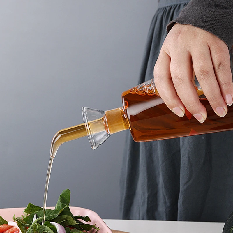 Nordic Glass Oil Pot, Seasoning Pot, Soy Sauce Bottle, Vinegar Pot, Household Kitchen Supplies, Leak-proof Oil Bottle, 1Pc