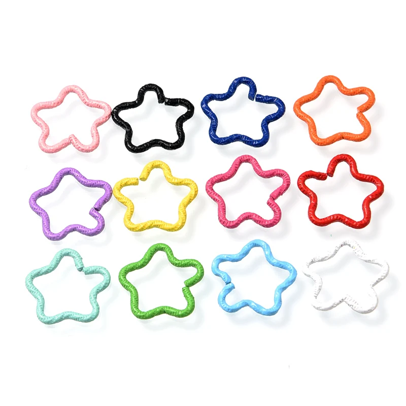 

Рельефное Открытое кольцо с цветной сливой, цветное соединительное кольцо с пряжкой, кольцо для самостоятельной сборки, ювелирные аксессуары, 15 мм, 50 шт.