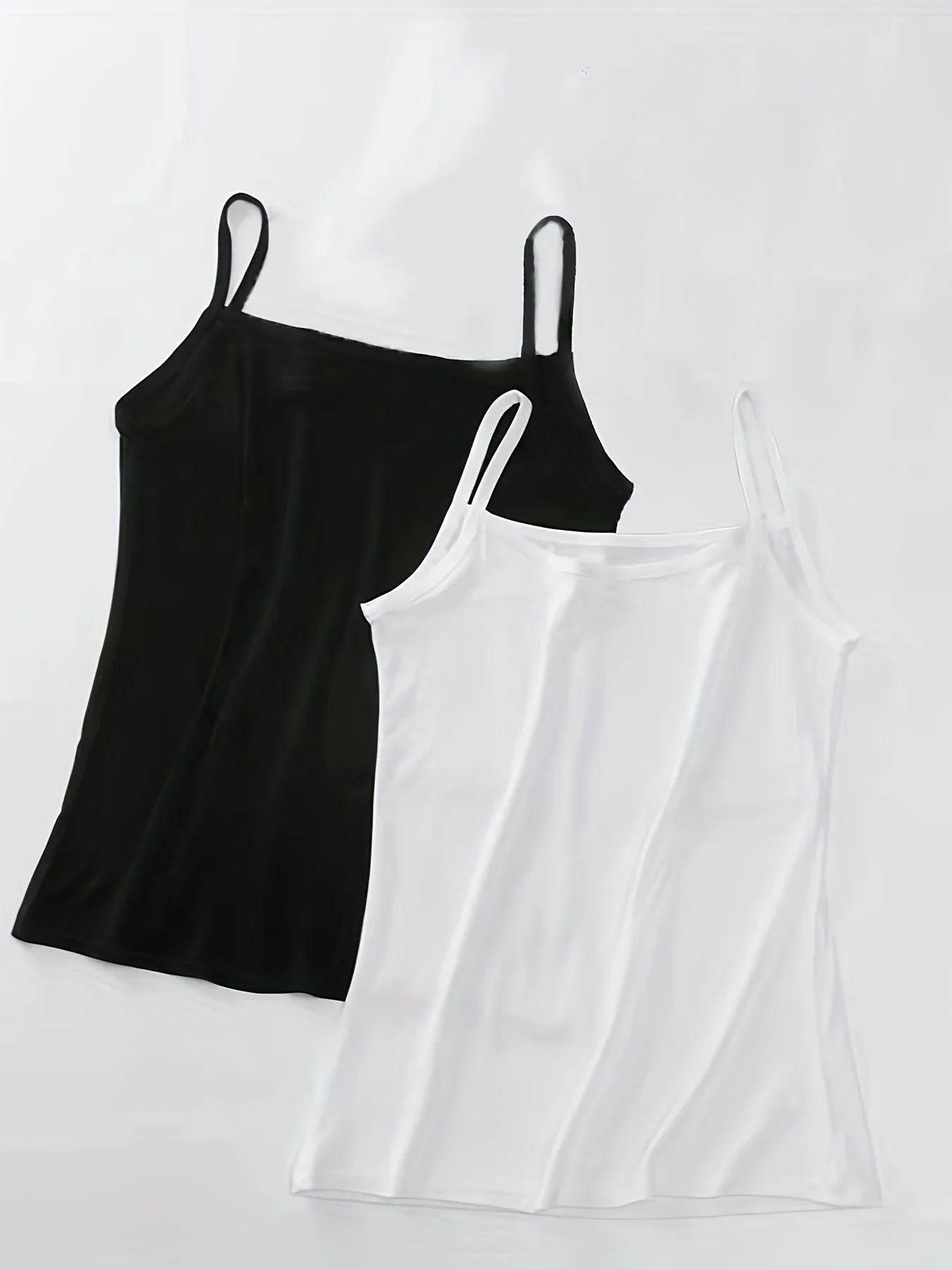 Description Picture 4 of item1pcs Soft Solid Cami Tops, Comfort & Skin-friendly Elastic Wearable Tank Tops, Women's Lingerie & Underwear