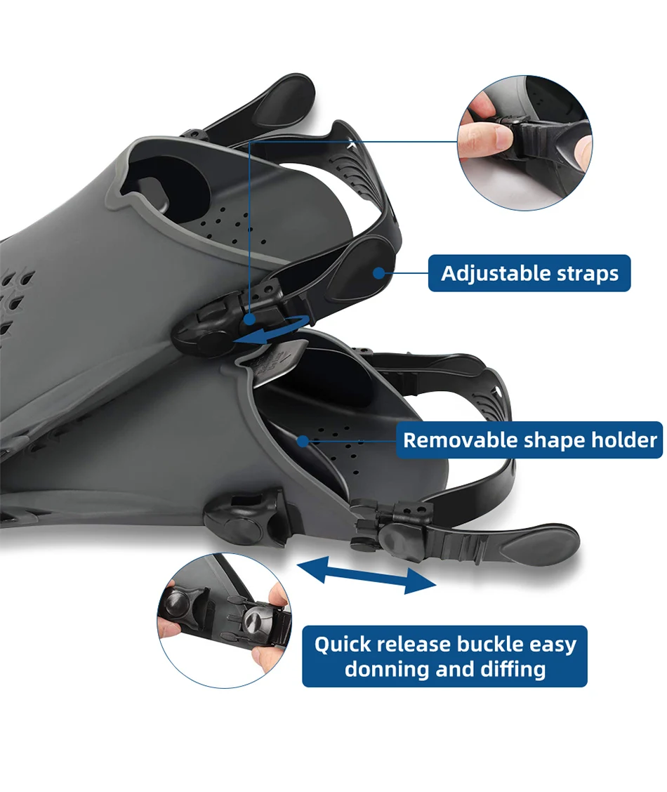 CAPAS Palmes De Plongée, Palmes De Natation Taille De Voyage Courtes