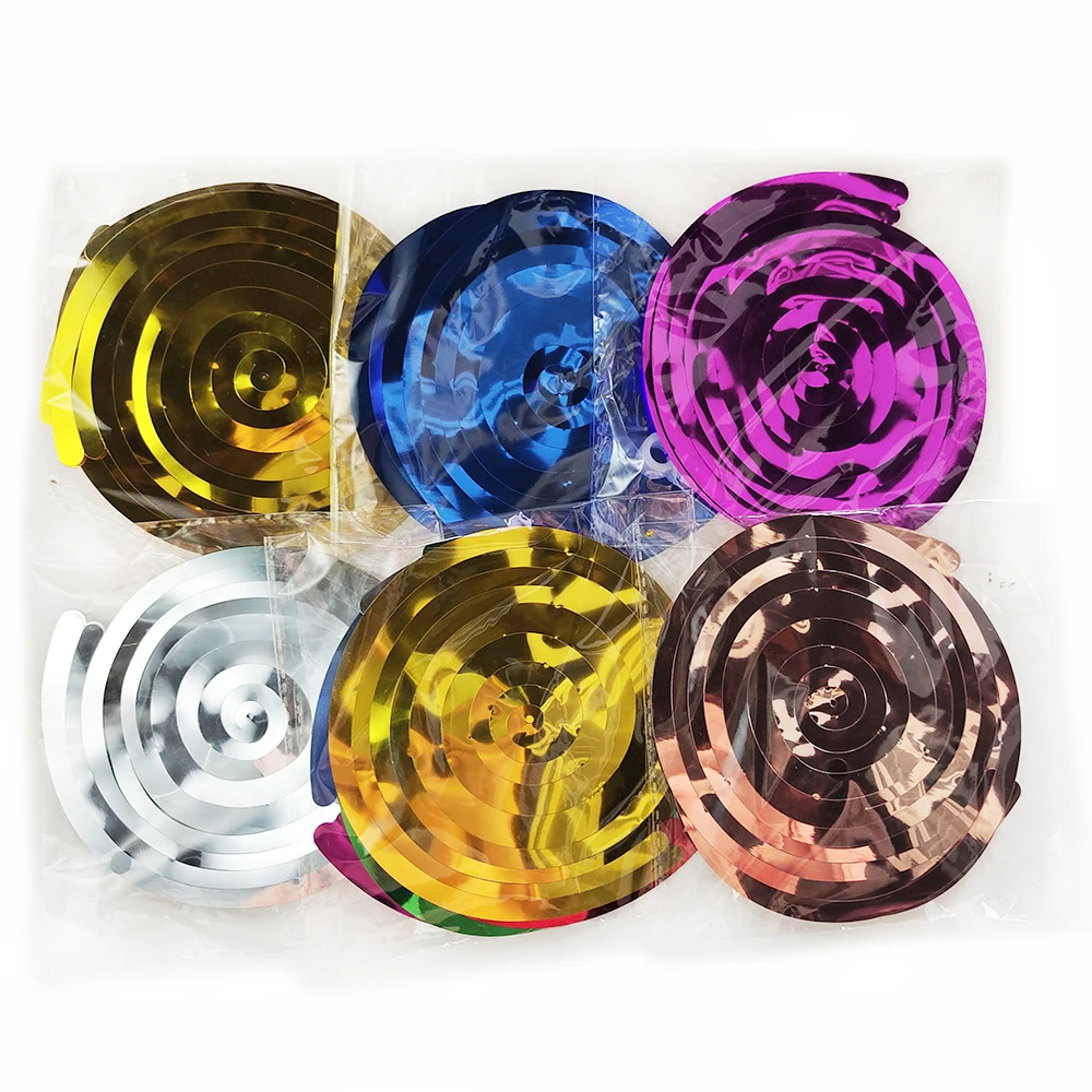 Colourful Pvc Spiral Decoration Spiral Banner Ceiling Hanging Ornaments For Kids Birthday Party Wedding Decor Supplies 6Pcs