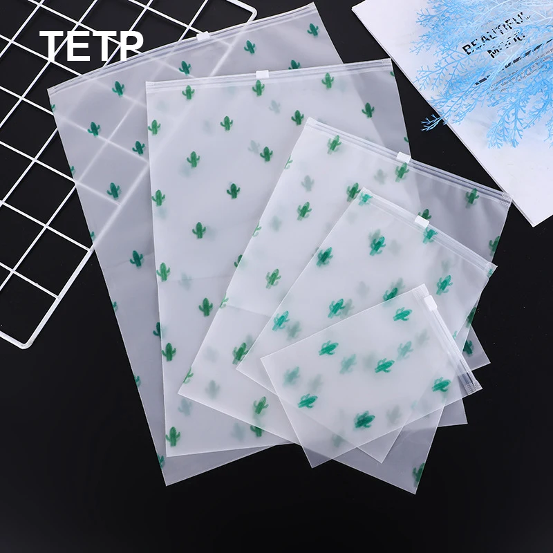 

TETP 10Pcs Thicken Frosted Zipper Bag With Pattern Gift Packaging Home Travel Clothes Pants Shoes Storage Organizer Resealable