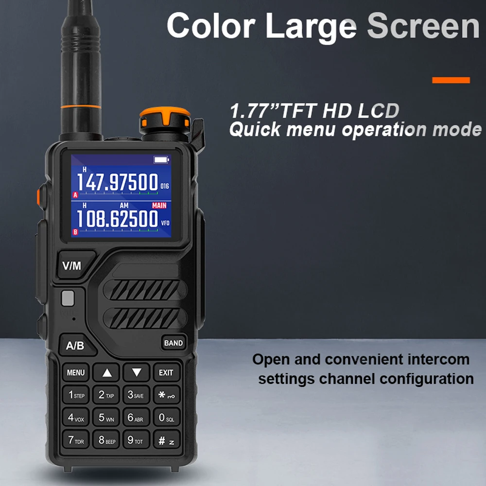 Baofeng-UV-K5プラスウォーキートーキー、12w、大容量、am、fm