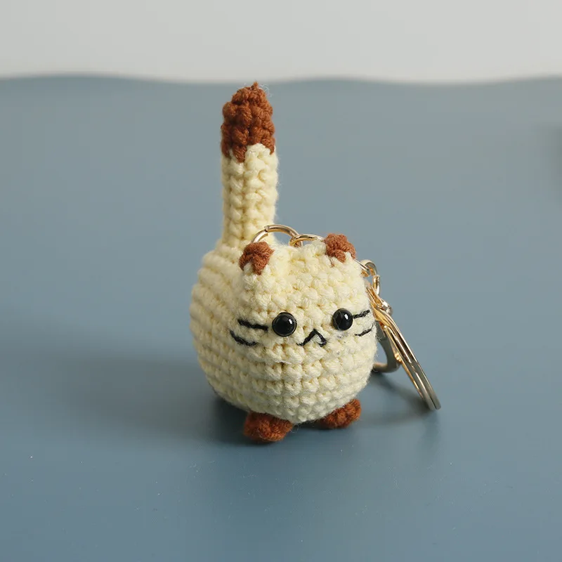 Small Cat Crochet Keychain Handmaking Crochet Cute Kitten Keyrings For Bag Pendant Knitting Animal Doll Keychain For Gift Custom 30 S442825a0678541699d4a60dd02539cb2z