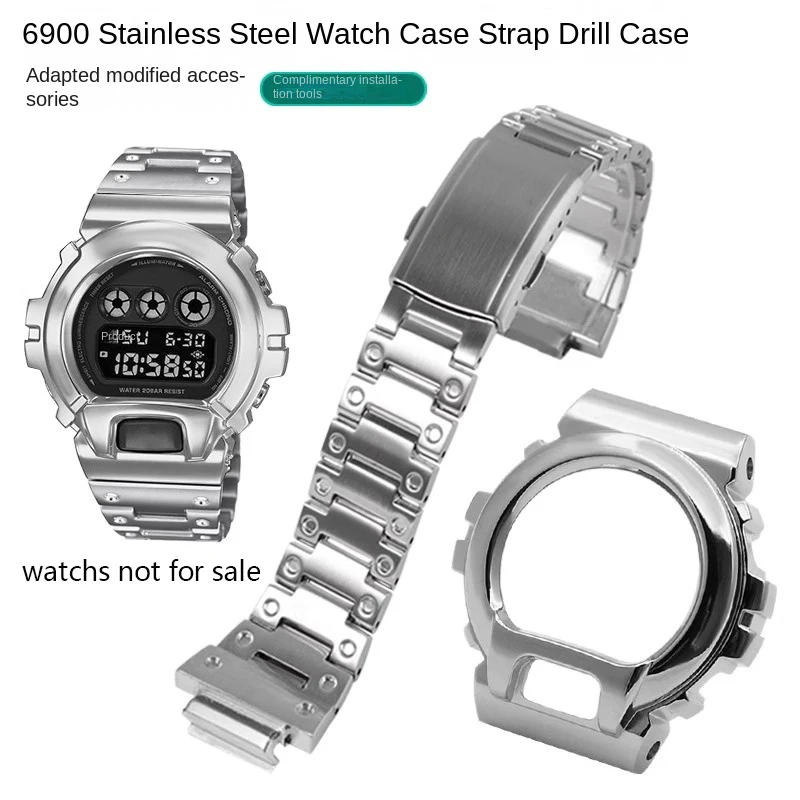 CASIO G-SHOCK DW-6900 シルバー メタルカスタム MOD CASIO G-SHOCK DW-6900 シルバー メタルカスタム MOD