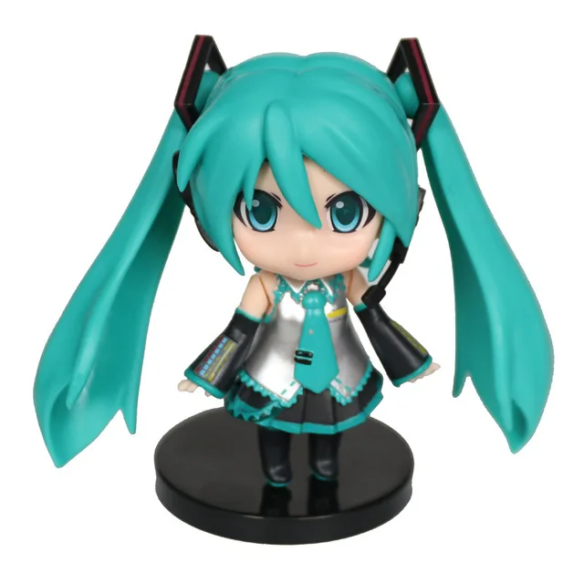 New 10cm Mini Q Posket  Hatsune Miku Action Figure Model Vocal Singer Model Ornament Toys Collection Cake Decor Children Gifts 3