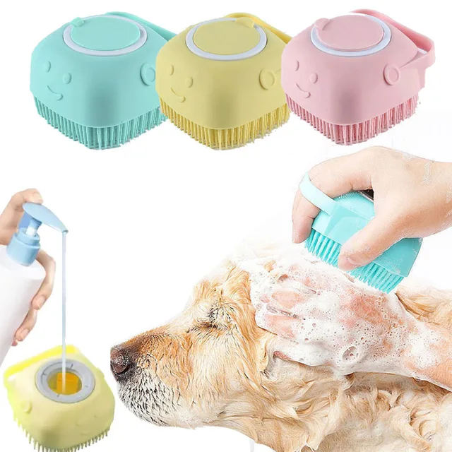 Bathroom Puppy Big Dog Cat Bath Massage Gloves Brush Soft Safety Silicone Pet Accessories for Dogs Cats Tools Mascotas Products 2