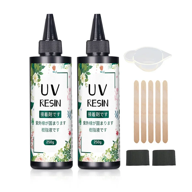 2 세대 크리스탈 송진 UV 접착제, 고경도, 빠른 건조, 단단한 에폭시 접착제, UV 램프, DIY 쥬얼리 제작, 200g, 400g, 500g 