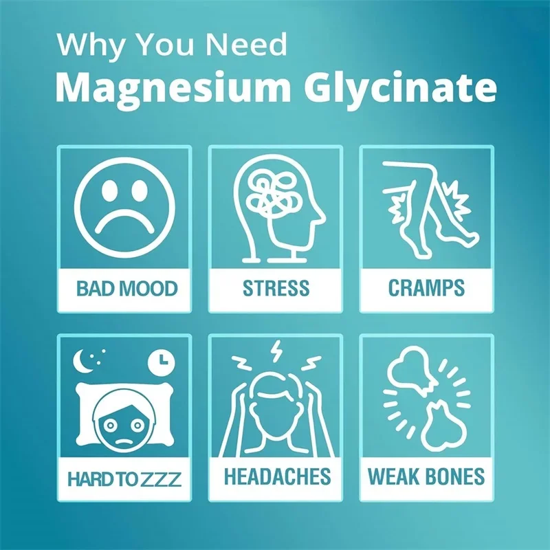 Magnesium Glycinate Gummies Ease Mood Relaxation Cognition and Sleep Quality Supports Nerve & Bone Muscle Health