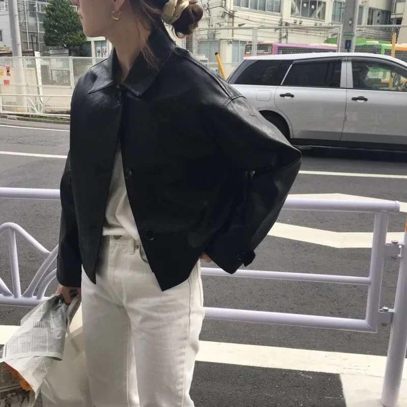 Autumn Winter Women Coat Long Sleeve Turn Down Collar Single Breasted Ladies Jacket Korean Style Chic Casual Coats 2021 Elegant
